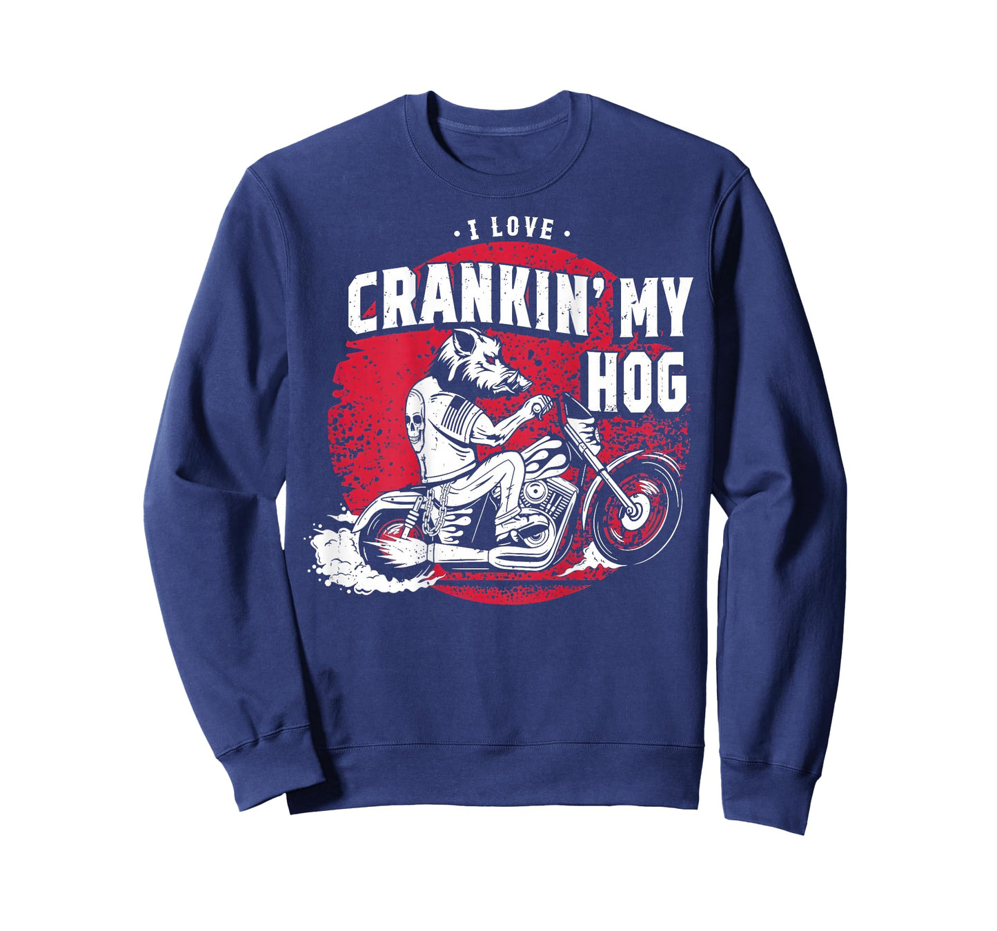 I Love Crankin' My Hog Biker (on Back) T-Shirt