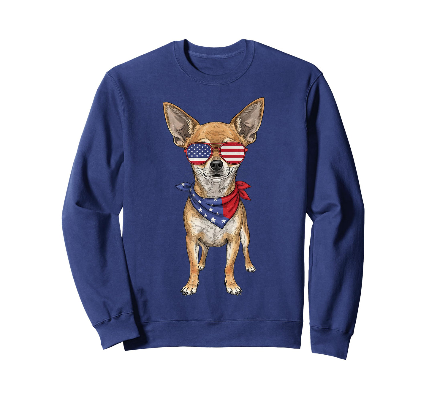 Chihuahua USA US Flag 4th of July America Cute Dog T-Shirt