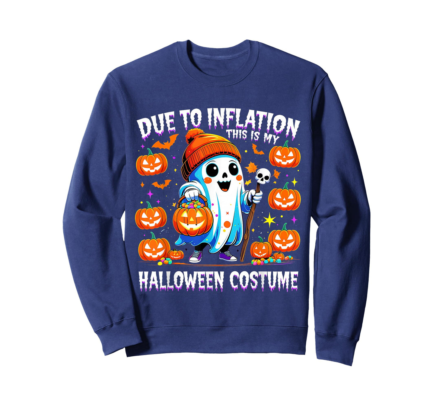 Due to Inflation Funny Ghost Halloween Costume T-Shirt