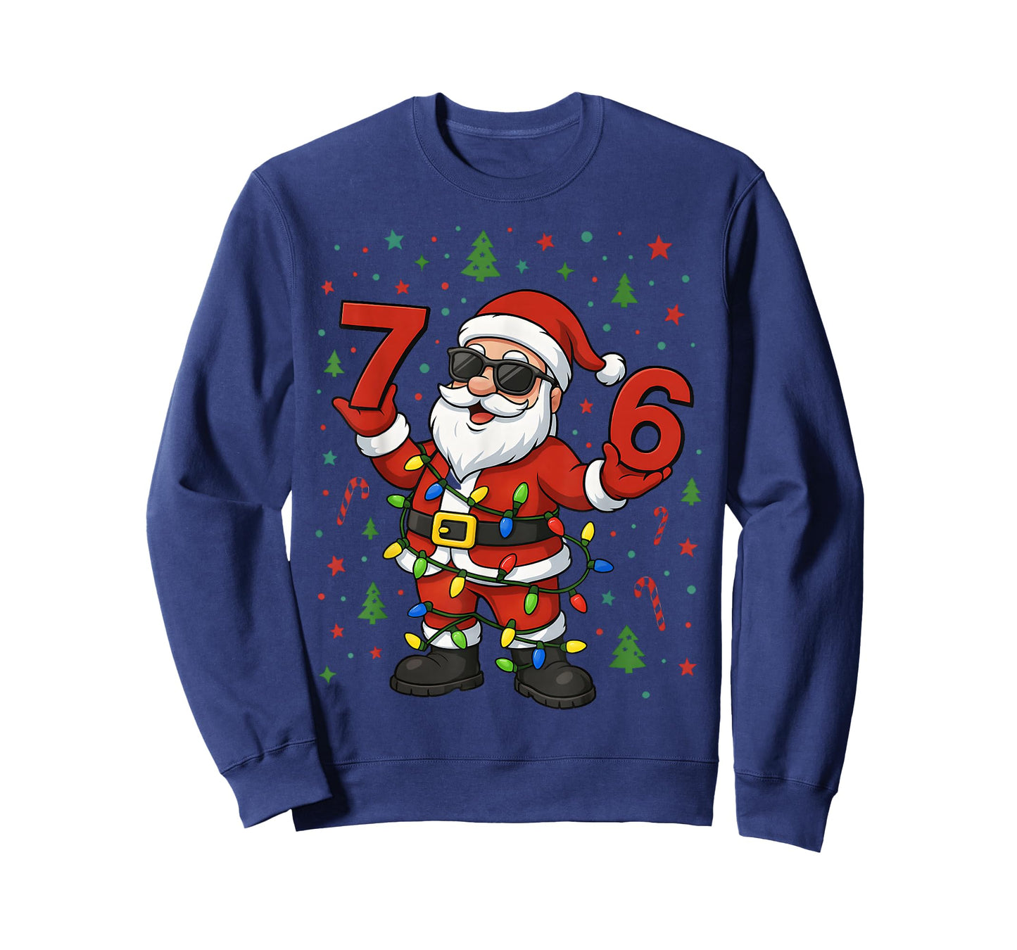 HUGvyn Christmas Santa Six Seven 6 7 Meme Genz Alpha Slang T-Shirt