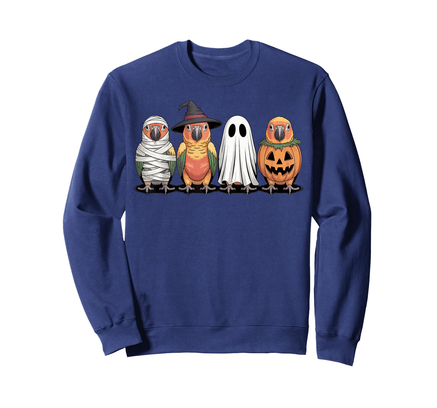 Spooky Ghost Sun Conure Bird Pumpkin Halloween Skeleton T-Shirt