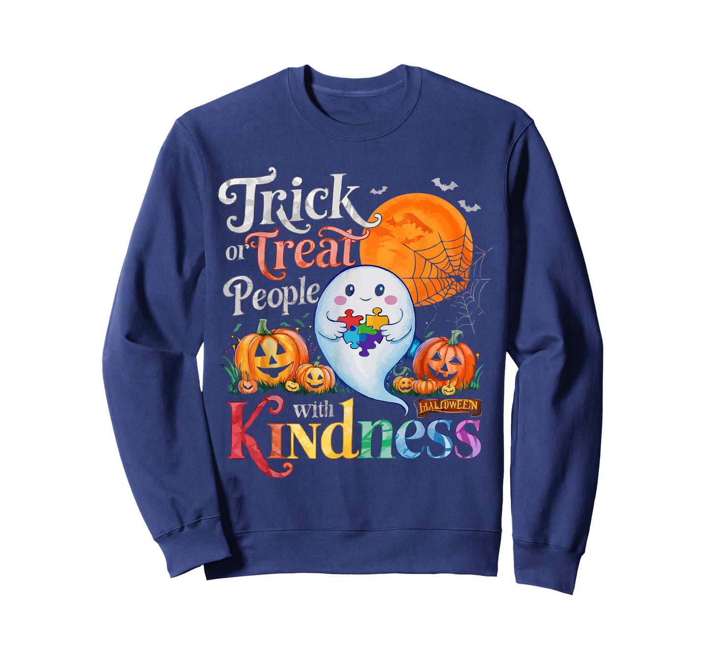 Support Autism Halloween Spooky Autistic Trick Or Treat T-Shirt