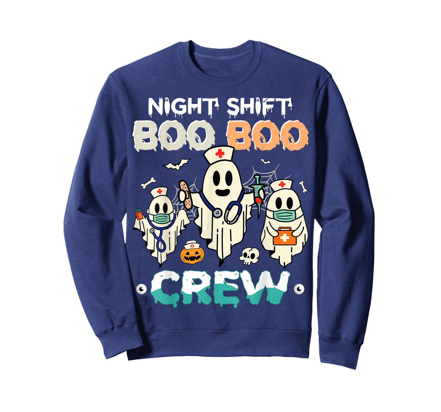 Night Shift Nurse Cute Health Worker Halloween Ghost Nurse T-Shirt
