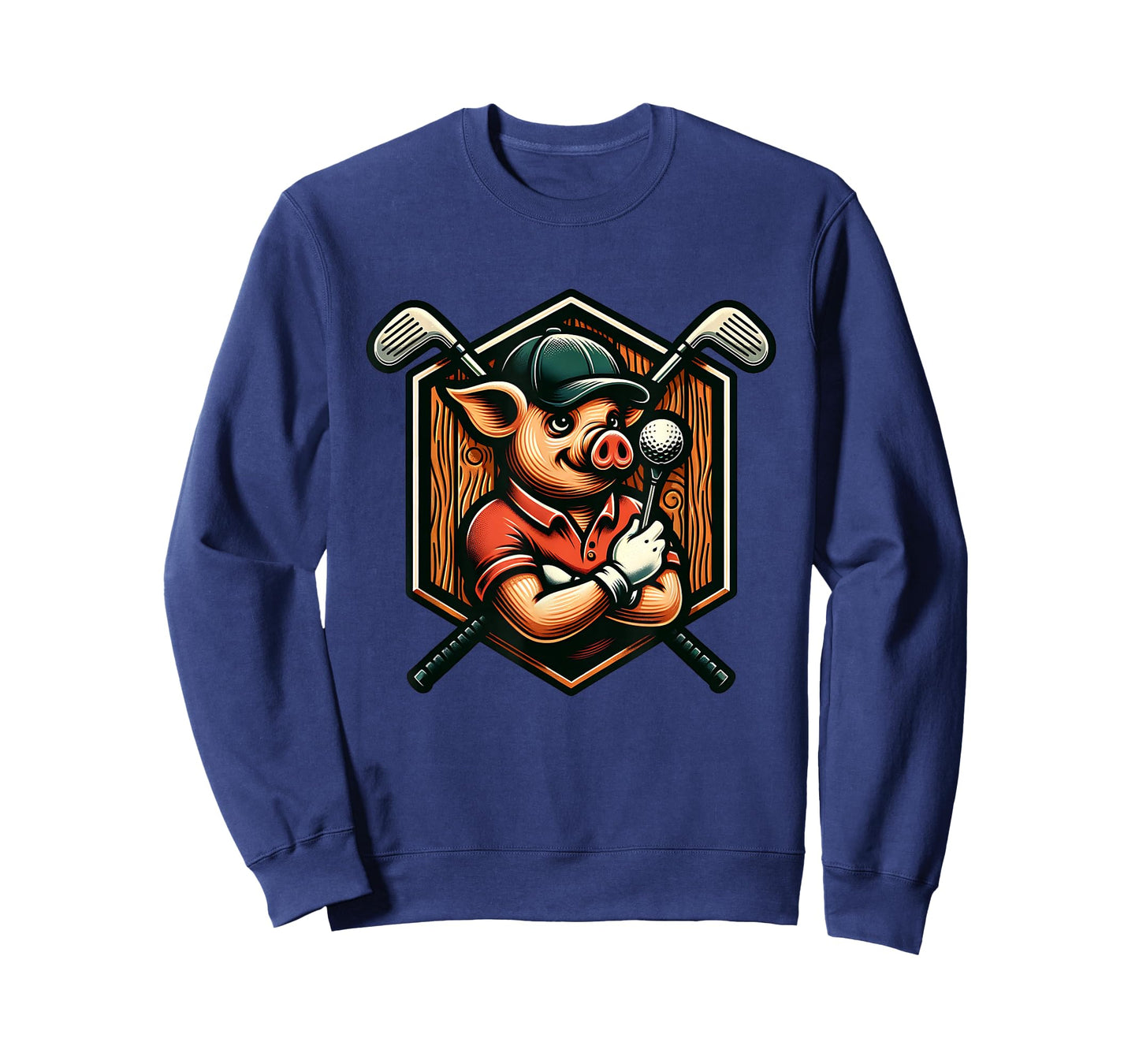 Funny Pig Golfer Swinging Clubs On Course T-Shirt