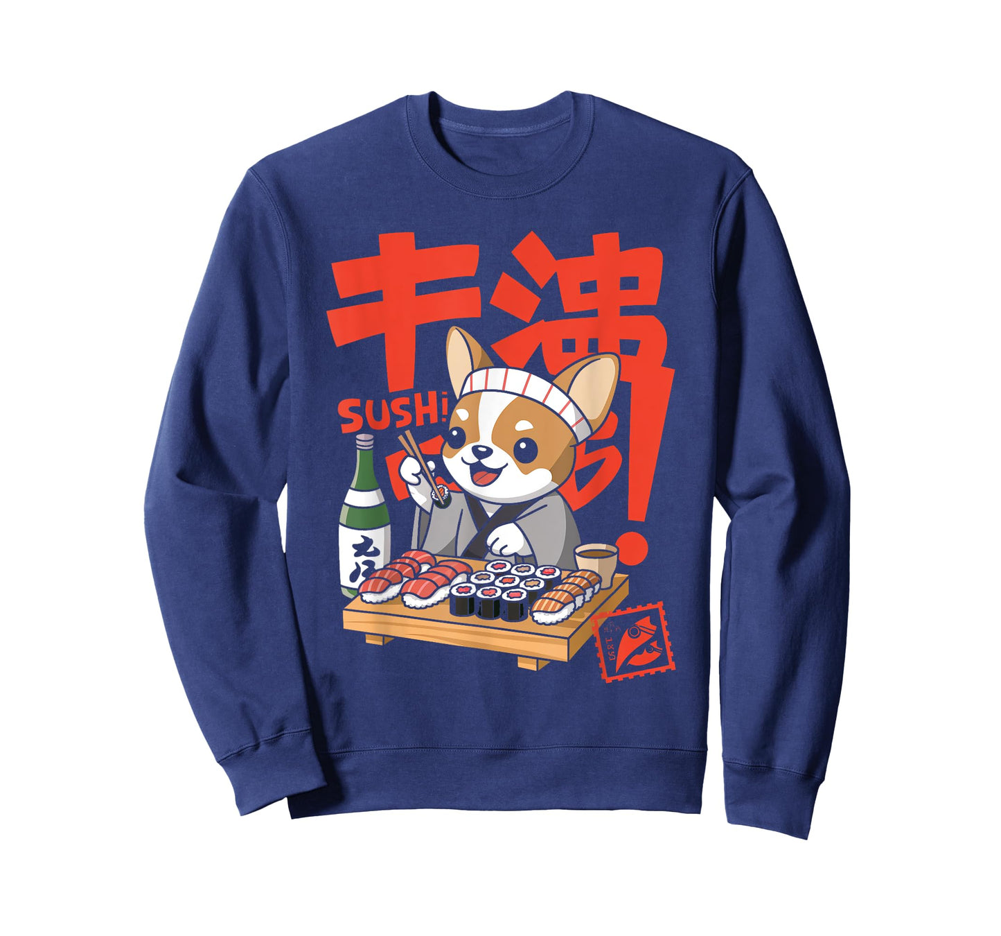 Japanese Chihuahua Dog Eating Sushi Chef Kawaii Ramen Anime T-Shirt