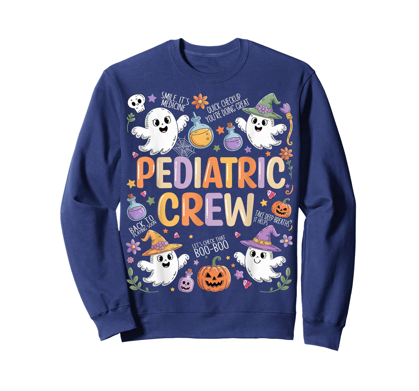 Pediatric Crew Spooky Ghost Peds Nurse Halloween Costume T-Shirt
