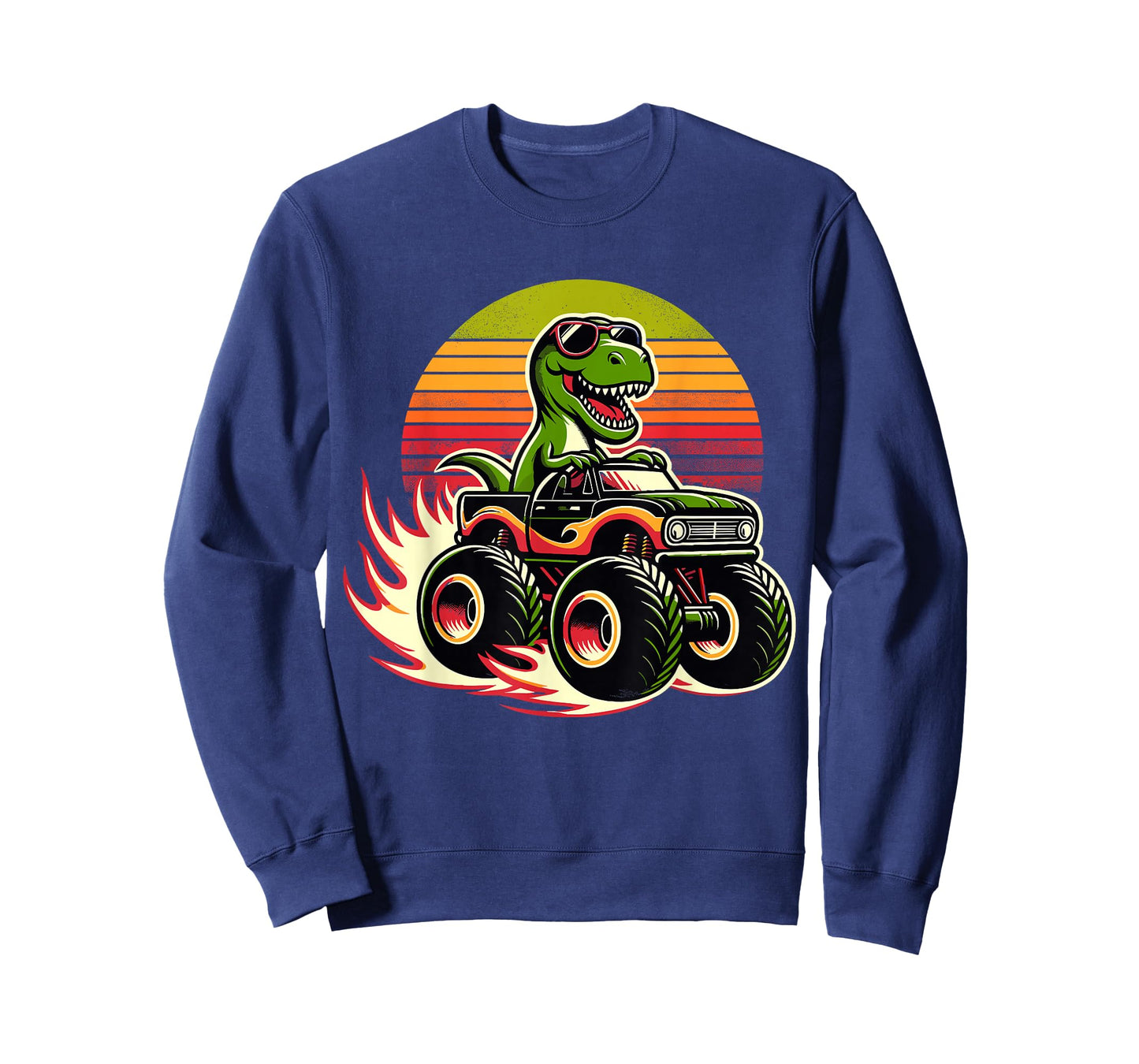 Dinosaur Sunglasses Retro Monster Truck T-Shirt