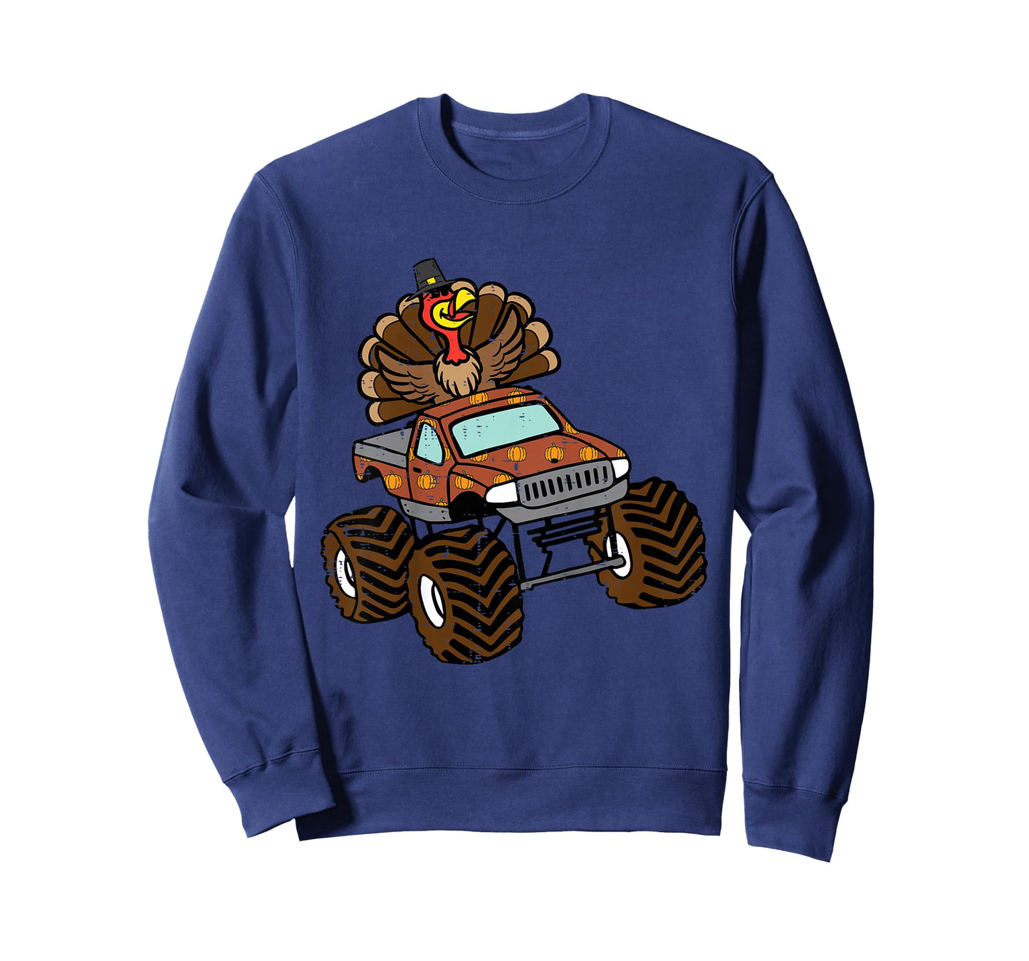 Kids Thanksgiving Turkey On Monster Truck Toddler Boys Kids Youth T-Shirt