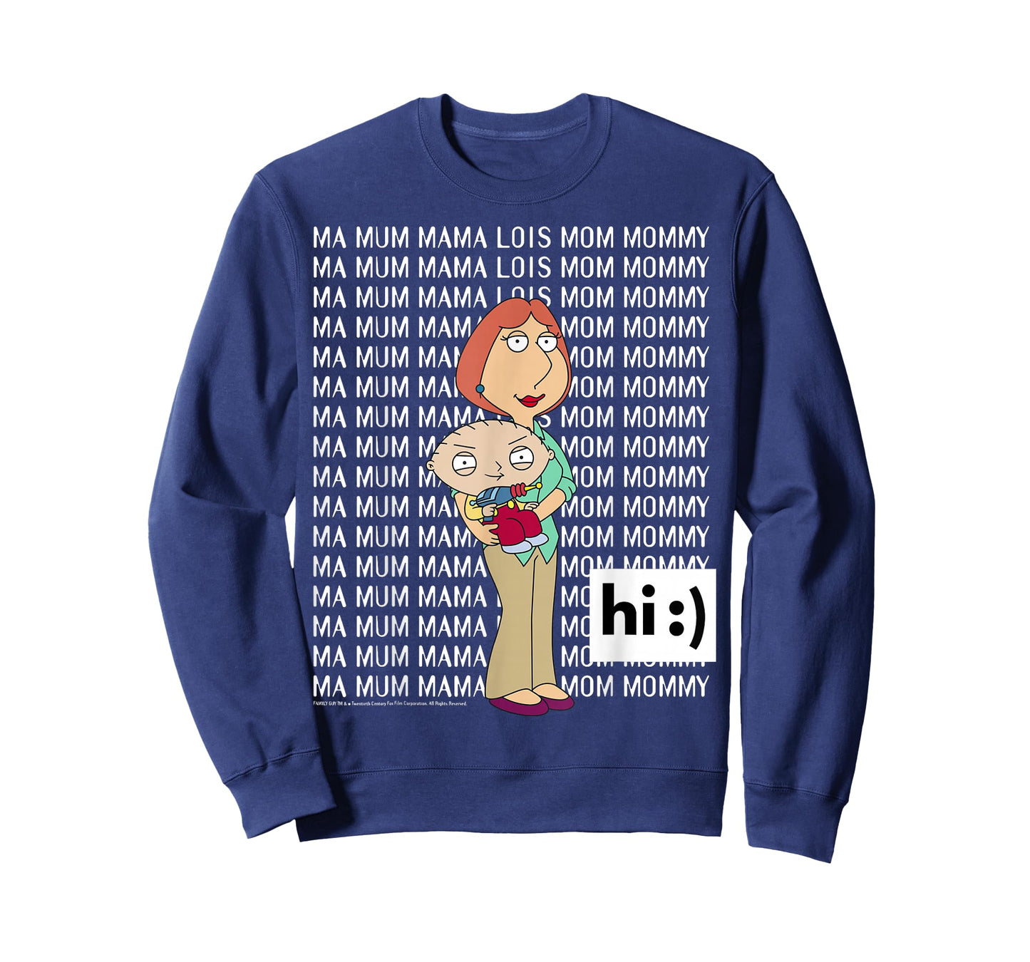 Family Guy Lois Stewie Ma Mum Mama Mom Big Chest Text Logo T-Shirt