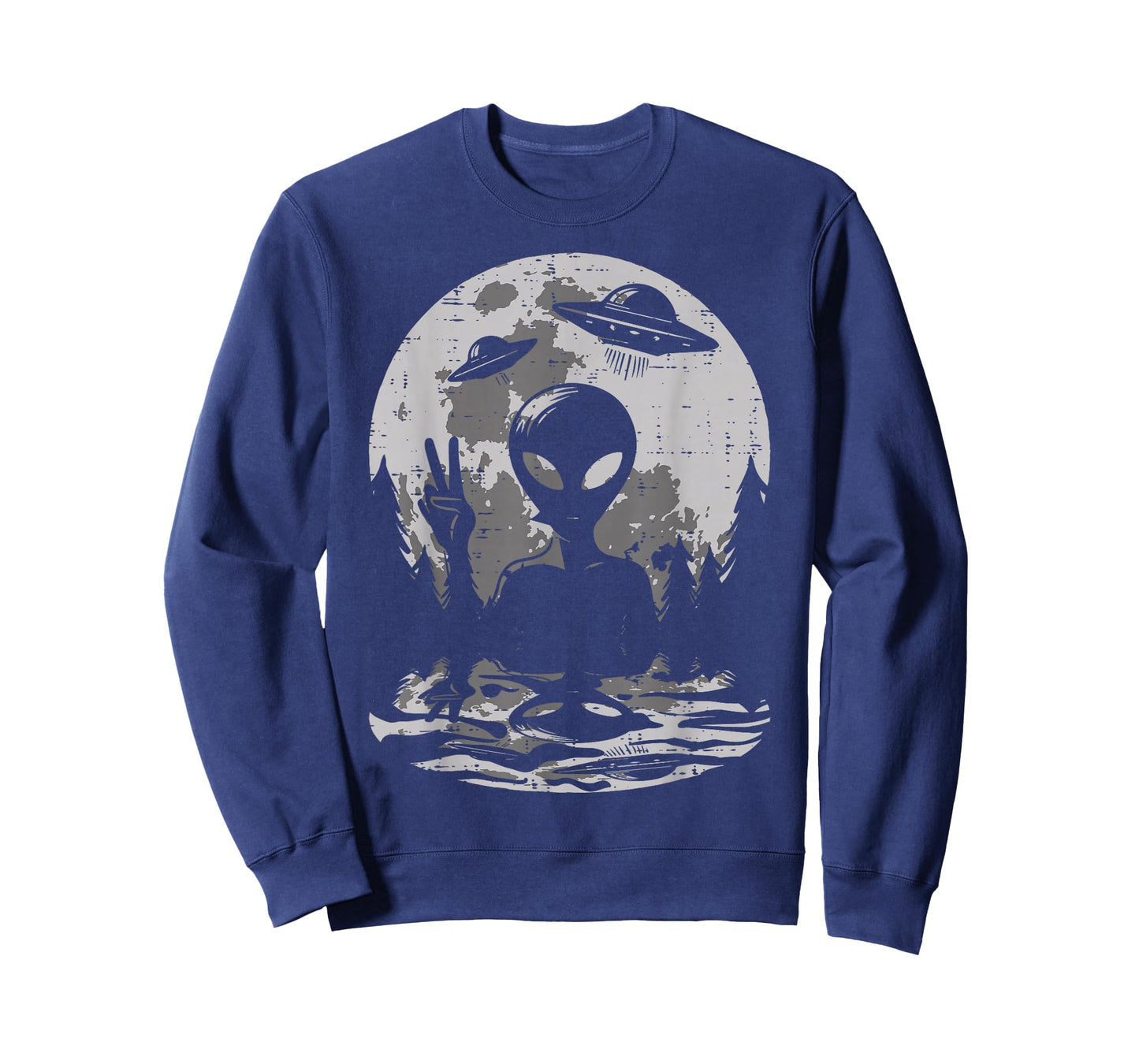 Alien Peace Ufo Moon Space Flying Saucer Men Women Kids Teen T-Shirt