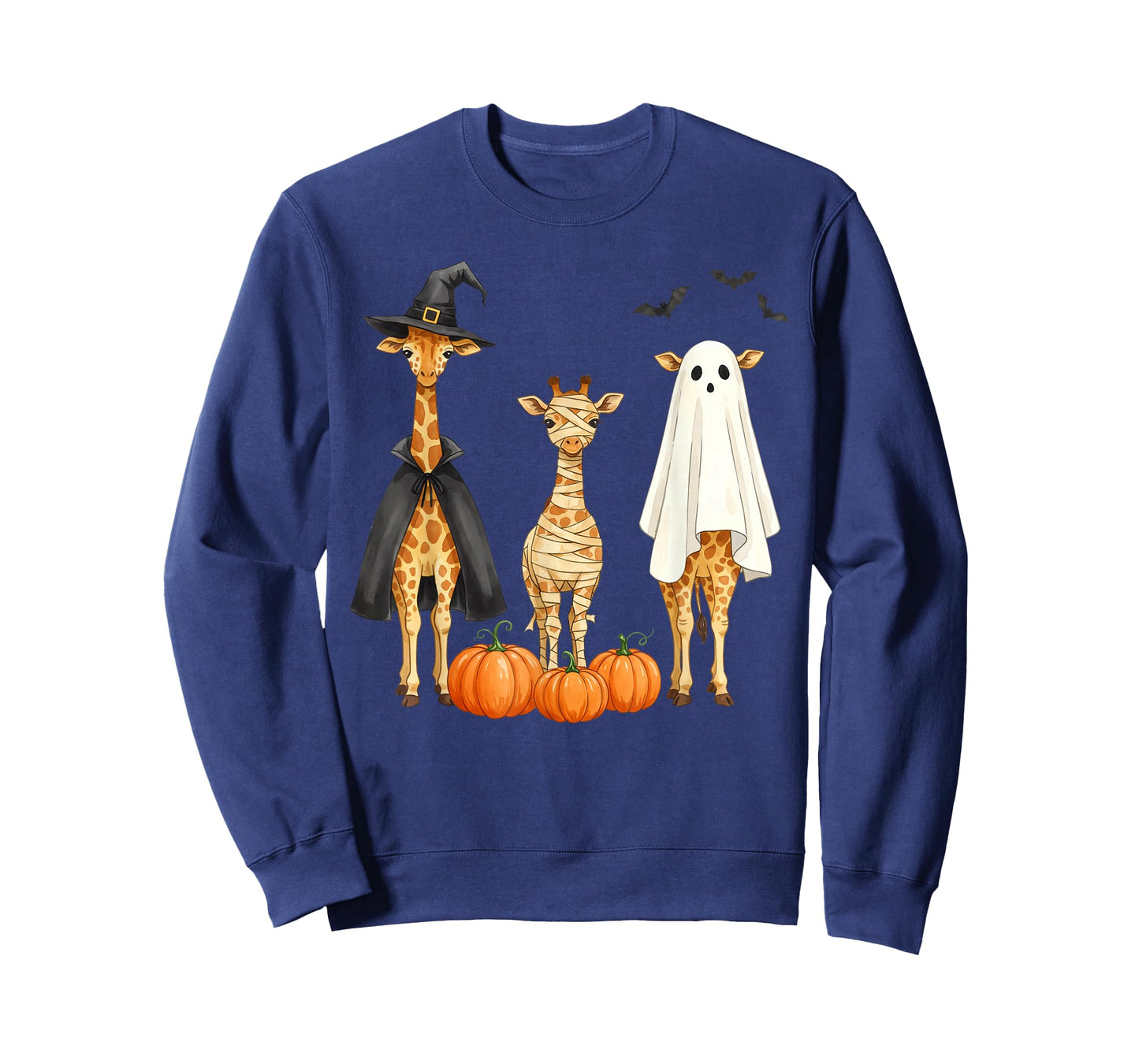 Giraffe Boo Mummy Witch Halloween Costume Giraffe Pumpkin T-Shirt