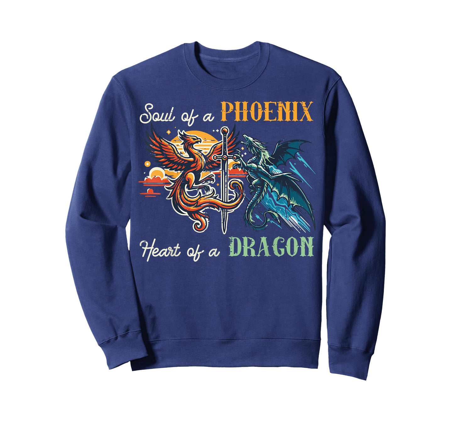 Soul of Phoenix Heart Dragon Fantasy Mythical Men Women Kids T-Shirt