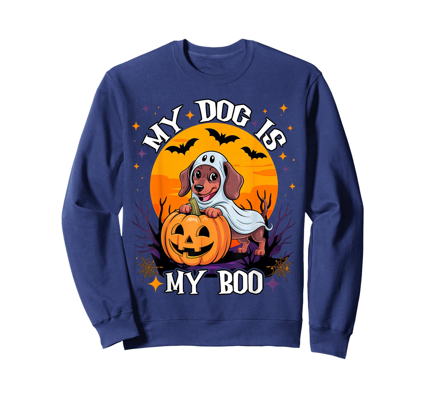 Dog Halloween Ghost Dachshund Pumpkin My Dog is My Boo T-Shirt