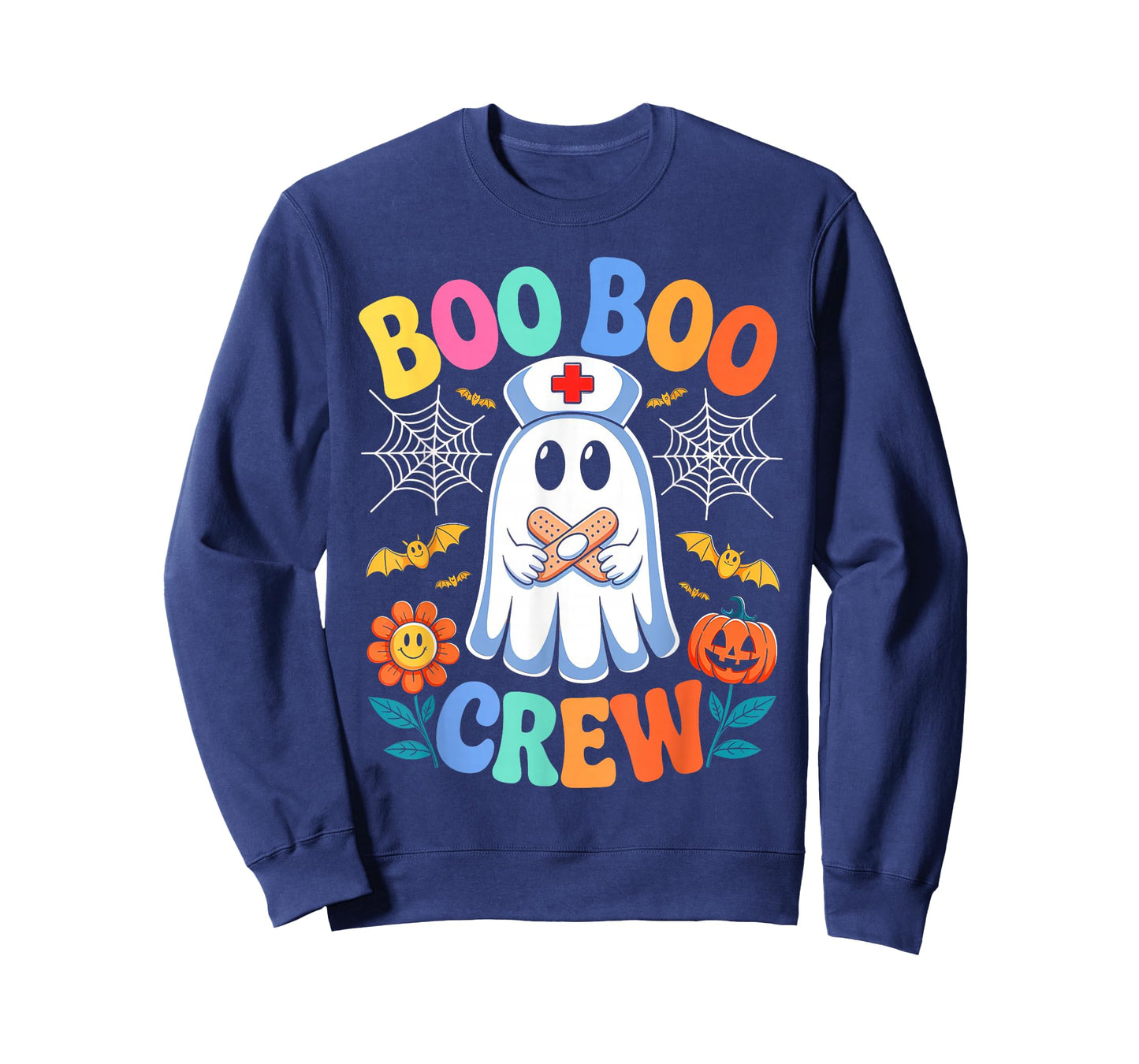 Retro Boo Boo Crew Nurse Funny Ghost Halloween Nurse Women T-Shirt