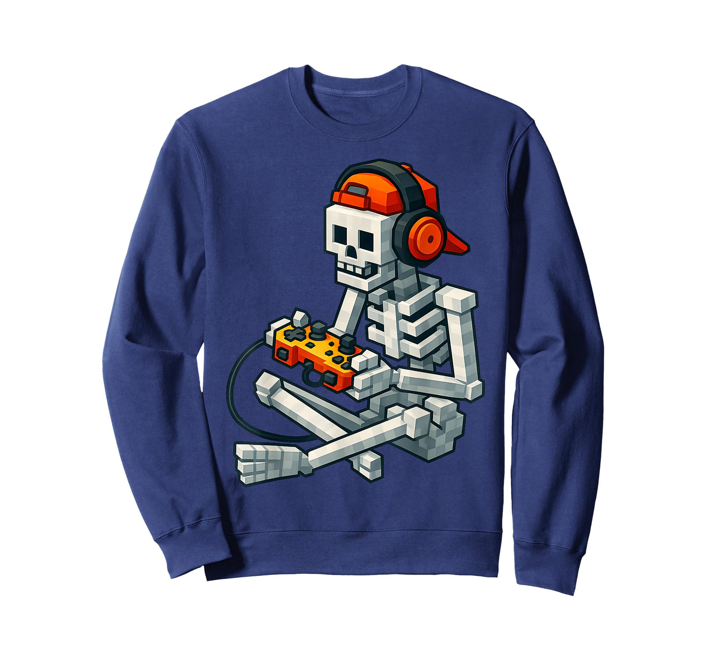 Halloween Skeleton Gamer Pixel Video Gaming Boys Men Kids T-Shirt