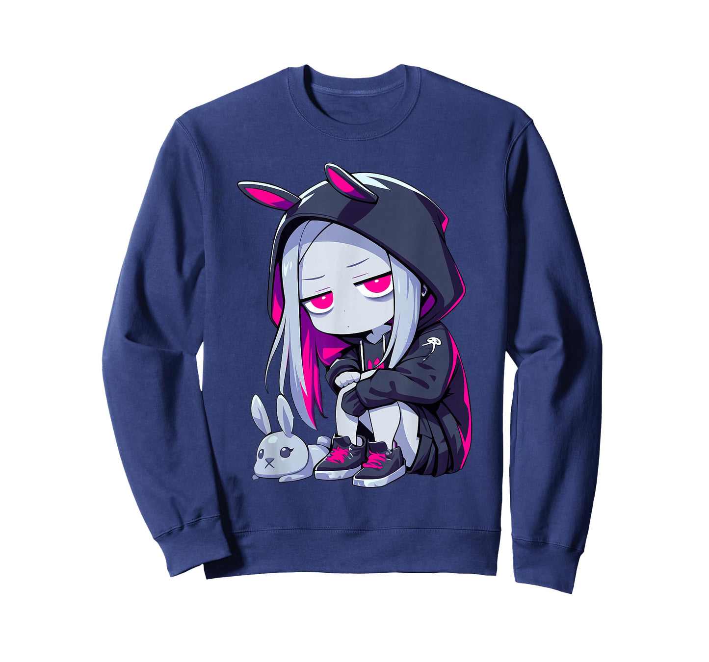 Grunge Goth Bunny Anime Girl Cute E-Girl Edgy Outfit T-Shirt