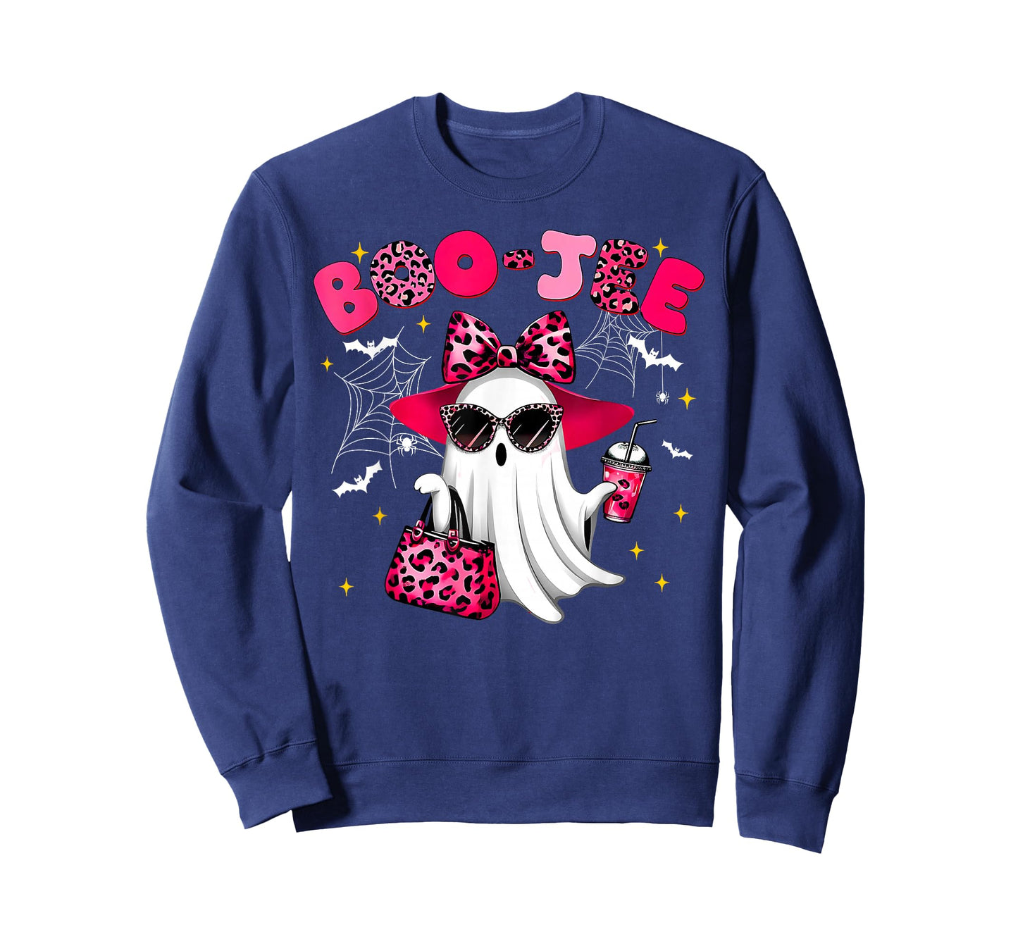 Cute Boo JEE Ghost Halloween Pink Leopard Bow Ghost T-Shirt