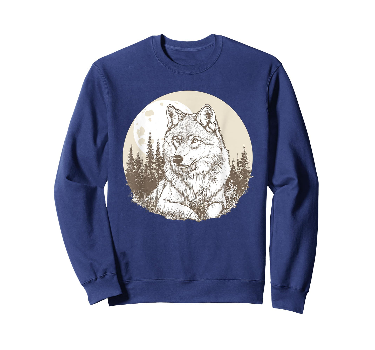 Wolf Under Full Moon In Forest T-Shirt
