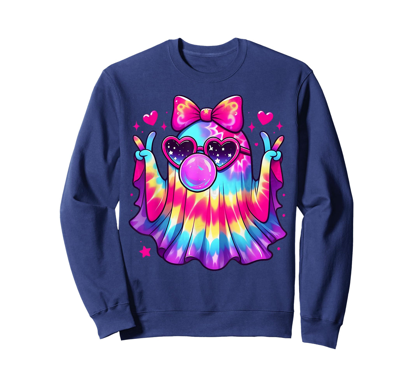 Cute Ghost Bubble Gum Coquette Bow Halloween Costume Women T-Shirt
