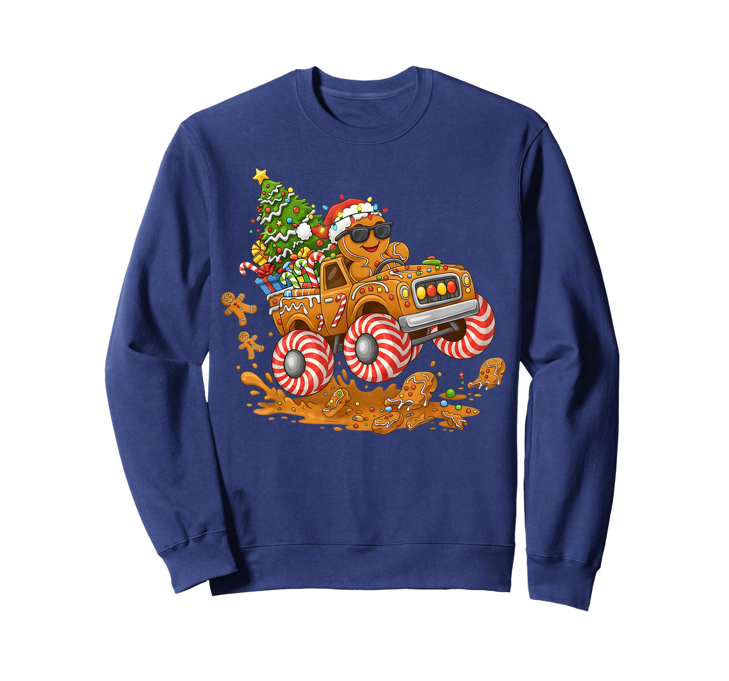 Monster Truck Gingerbread Man Funny Christmas Baking T-Shirt