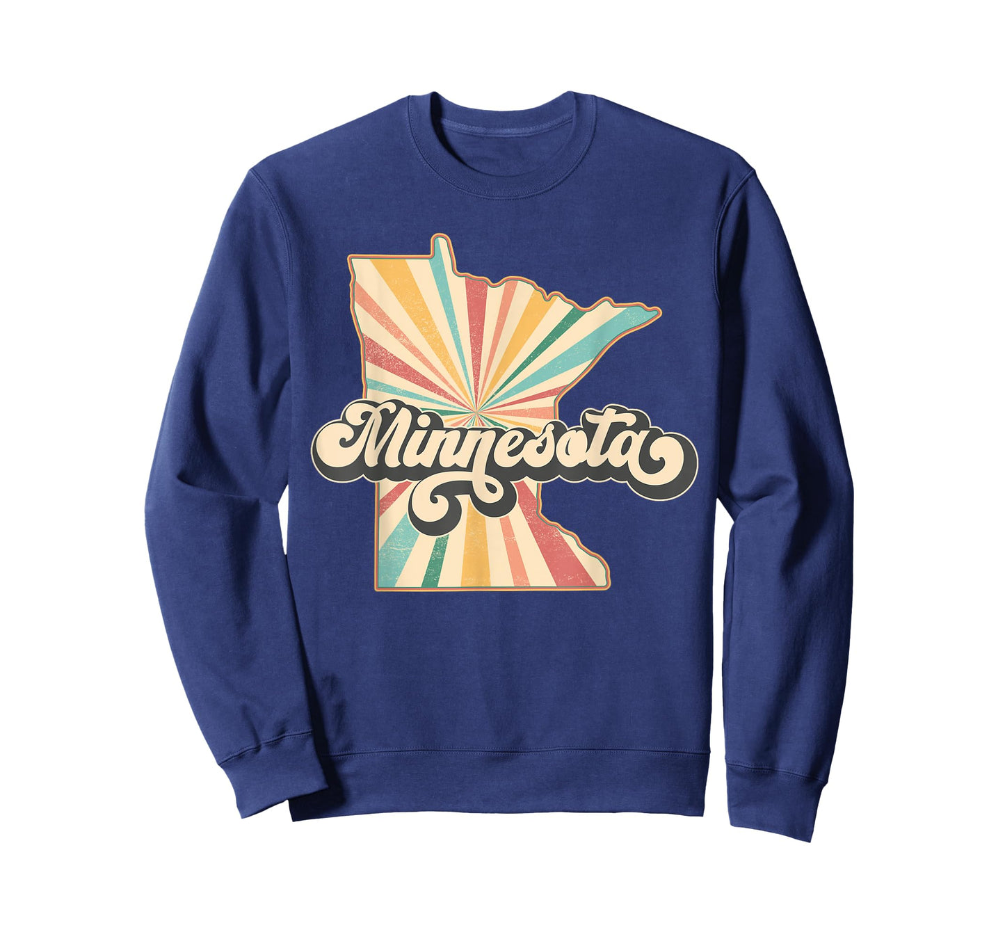 Minnesota State Map - Retro Map Flag Souvenir Men Women Kids T-Shirt