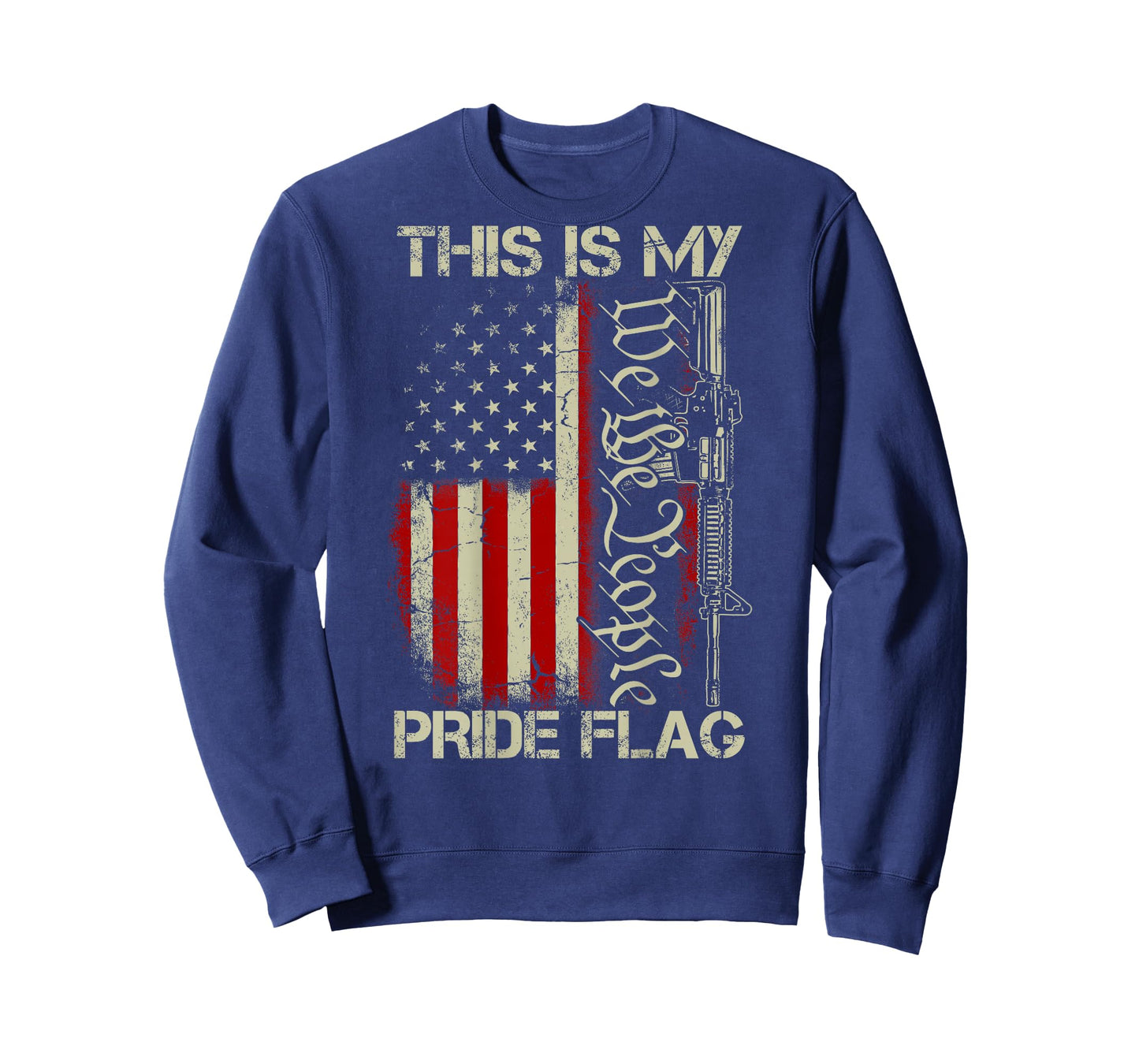 This is My Pride Flag USA Patriots Gun American Flag on Back T-Shirt