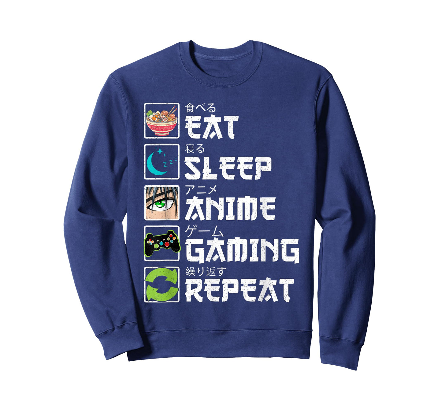 Eat Sleep Anime Gaming Repeat Gamer Men Teen Boy Gifts Anime T-Shirt
