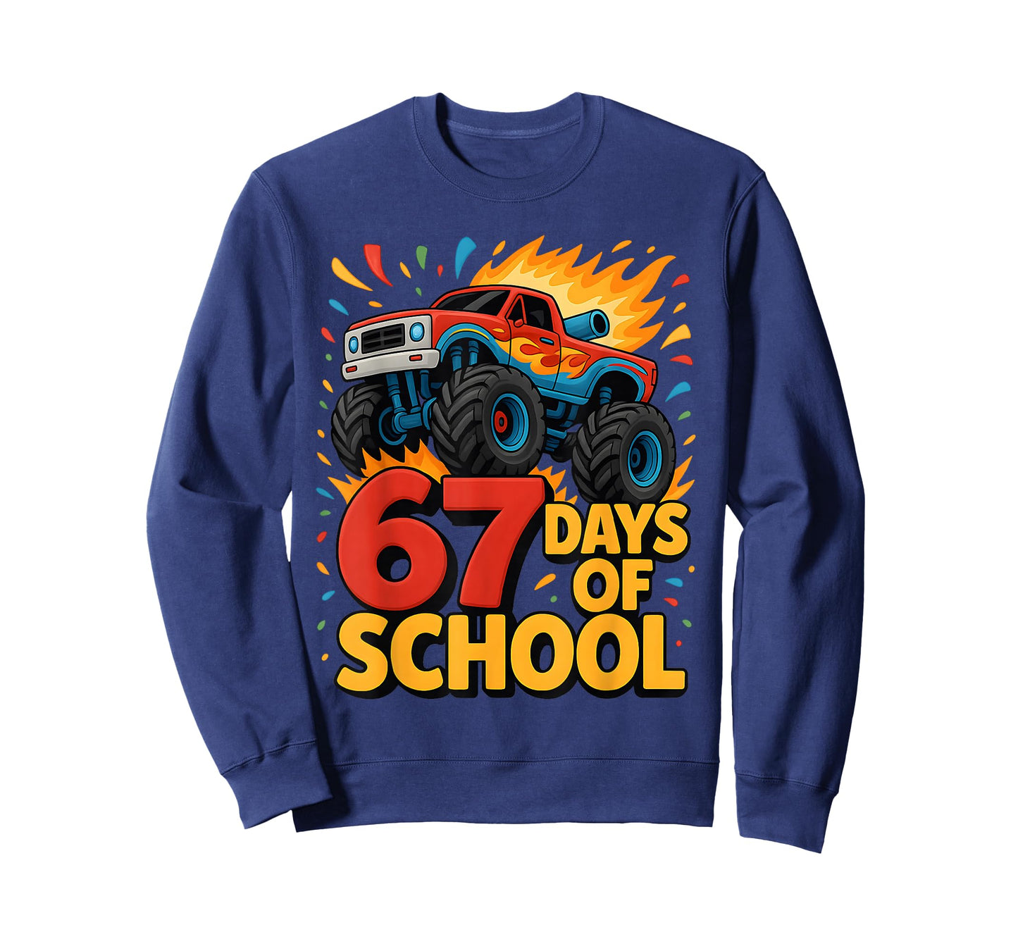 67 Days of School Monster Truck 100th Day of School Boys T-Shirt