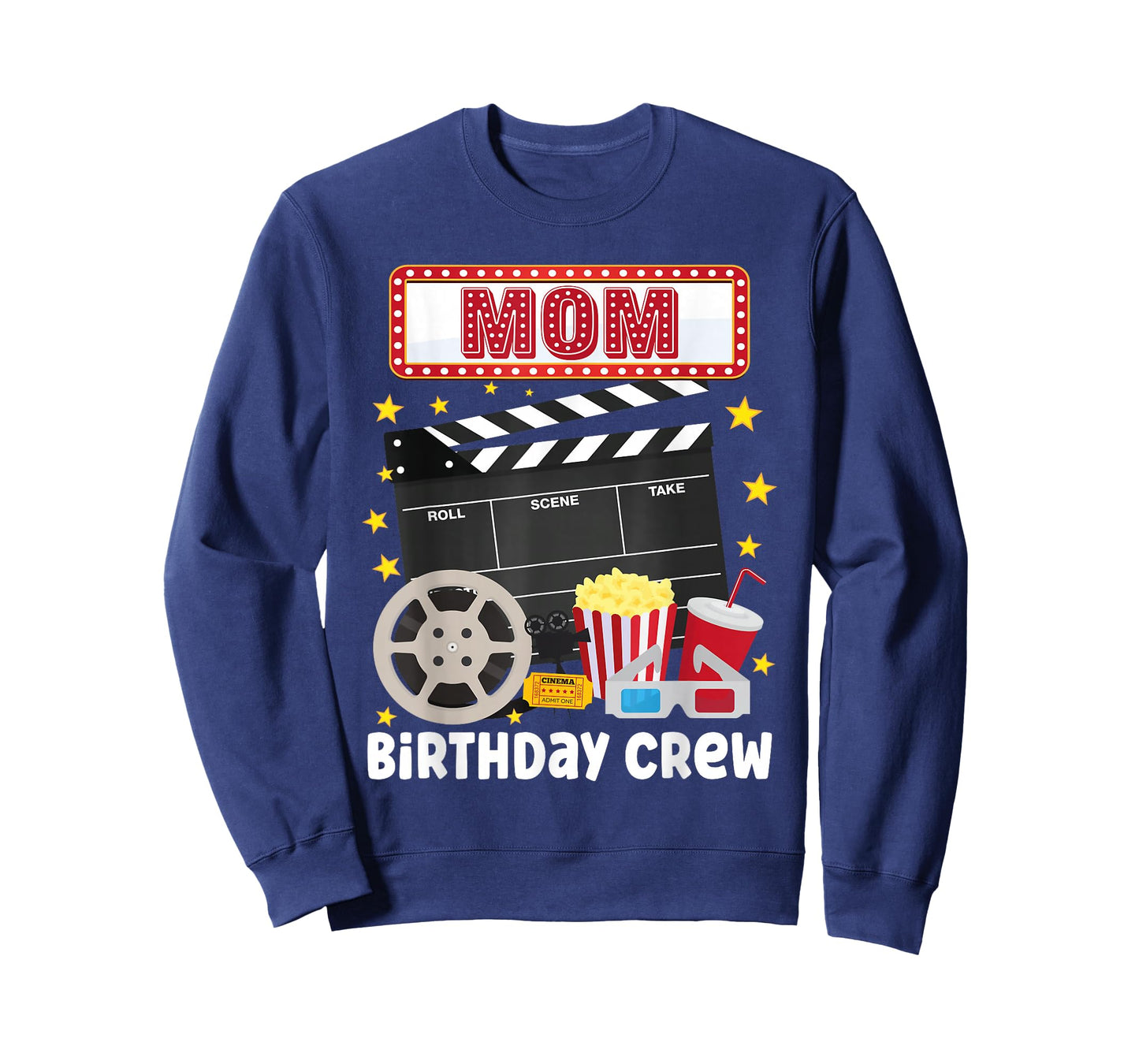 Mom Birthday Crew Movie Night Theme Matching Party T-Shirt