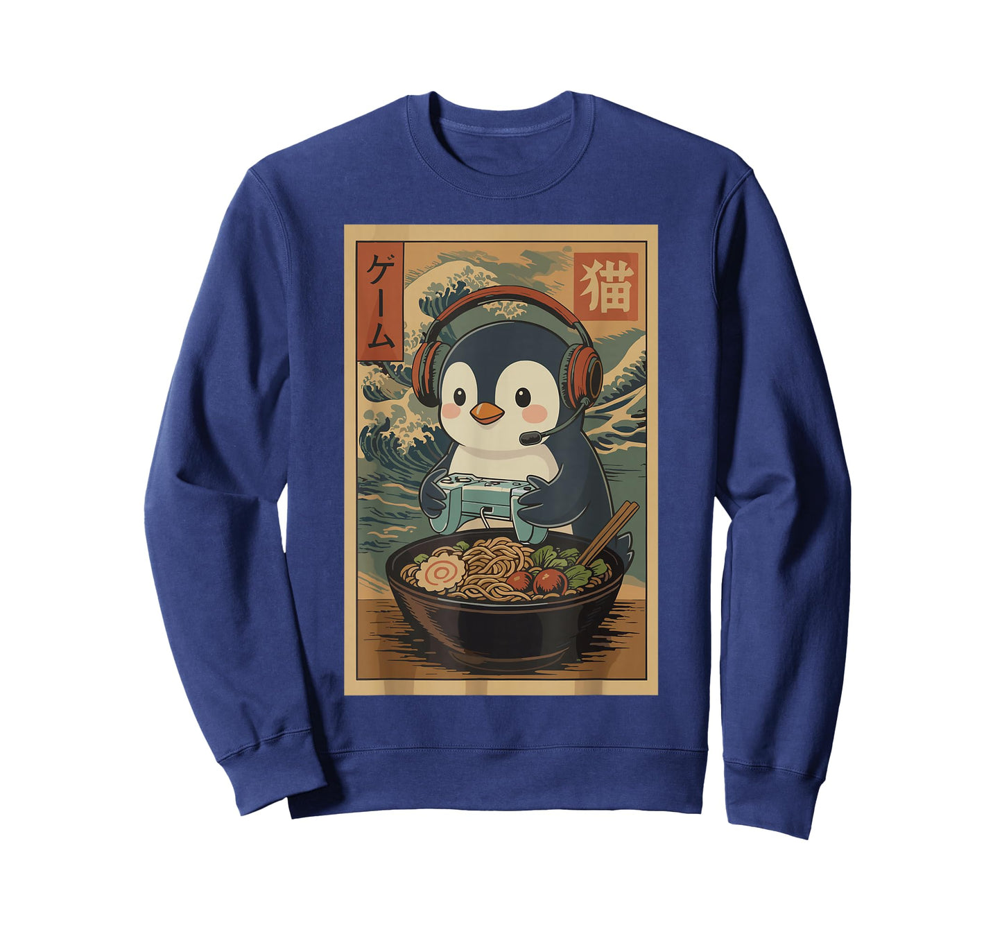 Kawaii Japanese Ramen Penguin Retro Gaming Shirts for Men T-Shirt