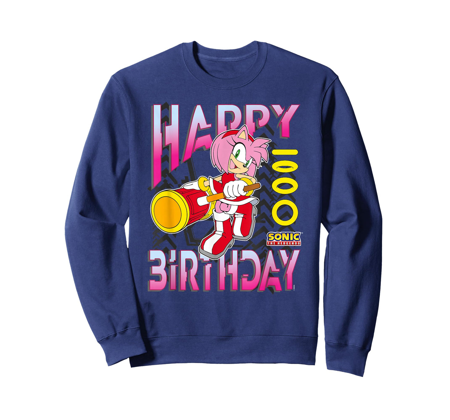 Sonic The Hedgehog Happy Birthday Amy Grid Chest Poster T-Shirt