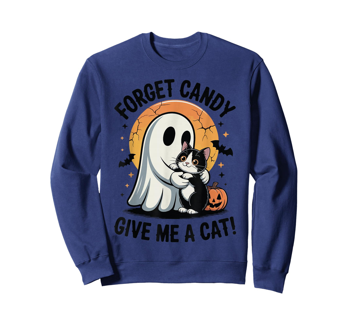 Vintage Forget Candy Give Me Tuxedo Cat Halloween Mom Women T-Shirt