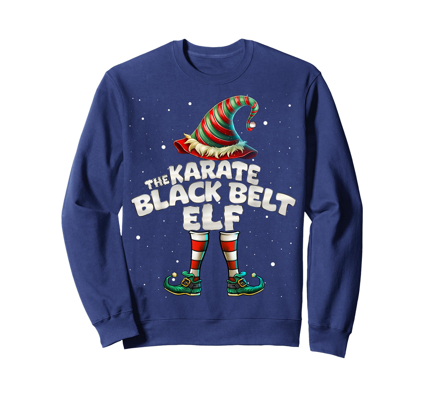 The Karate Black Belt Elf Family Matching Group Christmas T-Shirt