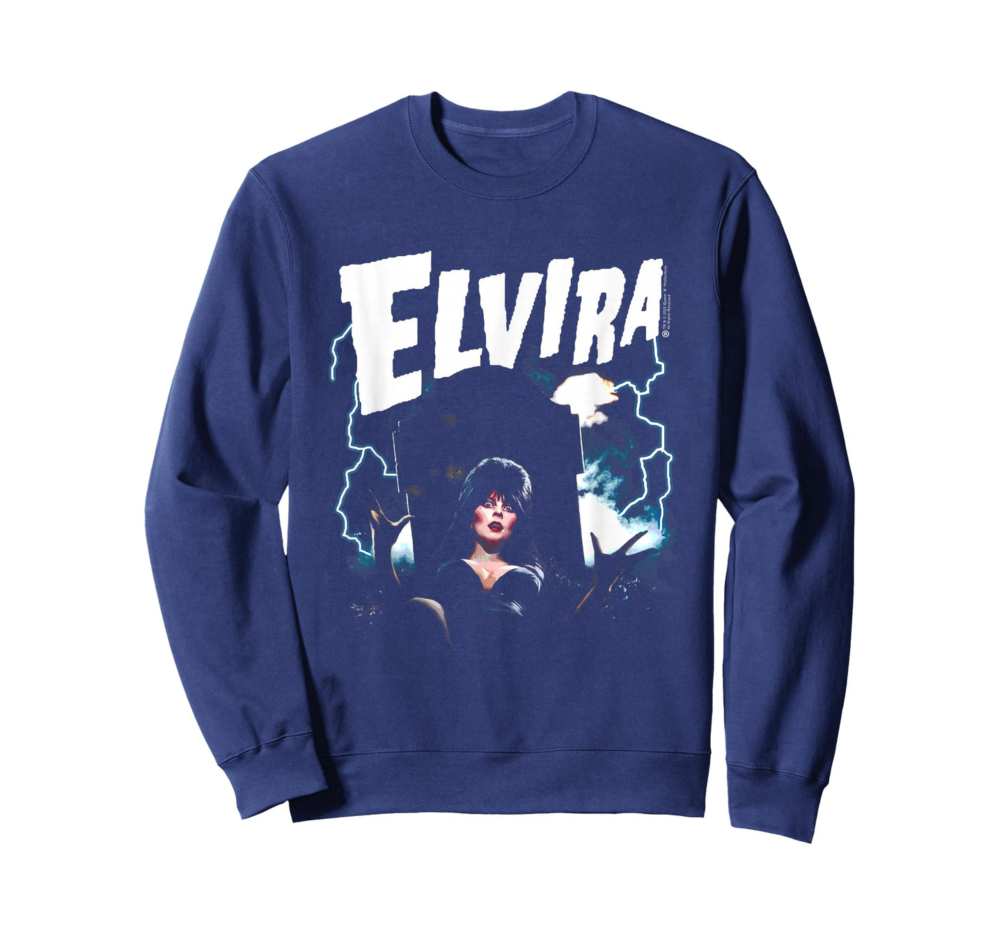 Elvira, Mistress of The Dark Grave and Lightning T-Shirt Small