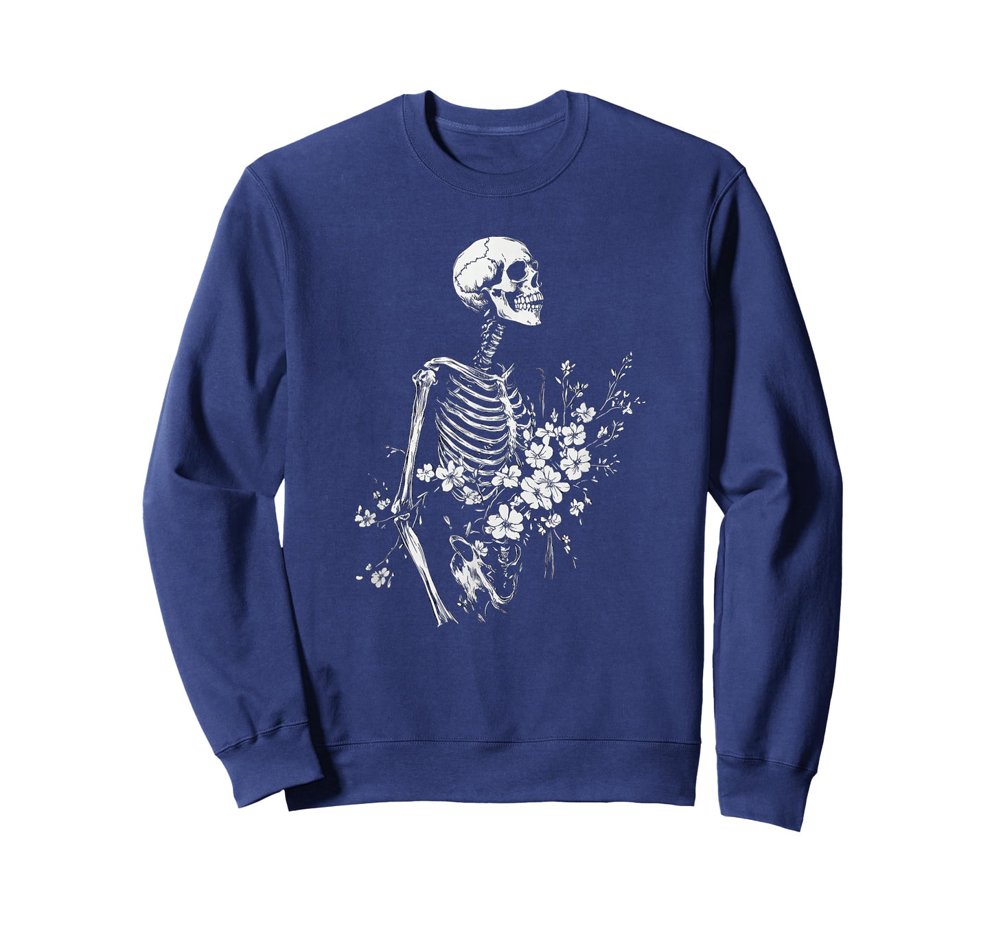 Floral Skeleton Gothic Occult Witchy Dark Creepy Design T-Shirt
