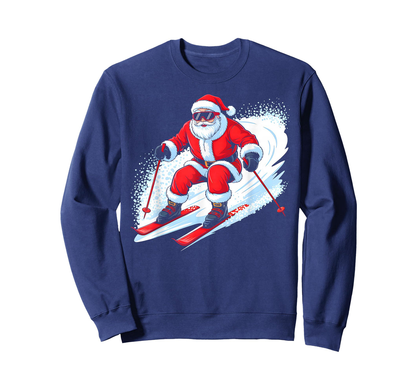 Santa Skiing Funny Christmas Skier Ski Racer Xmas Pajama T-Shirt