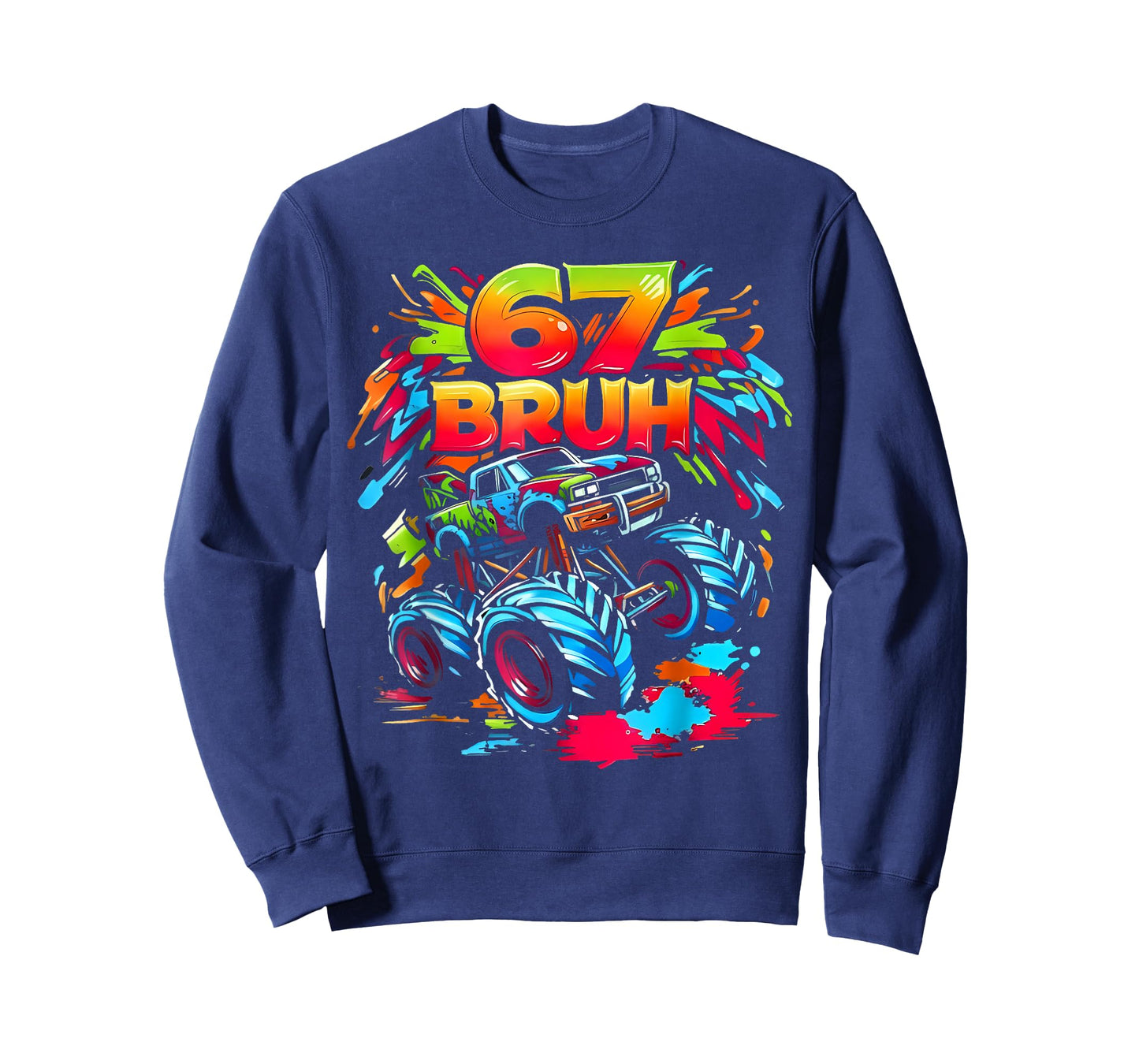 Retro 67 Bruh Monster Truck Birthday Boy Gift for Boys Kids T-Shirt