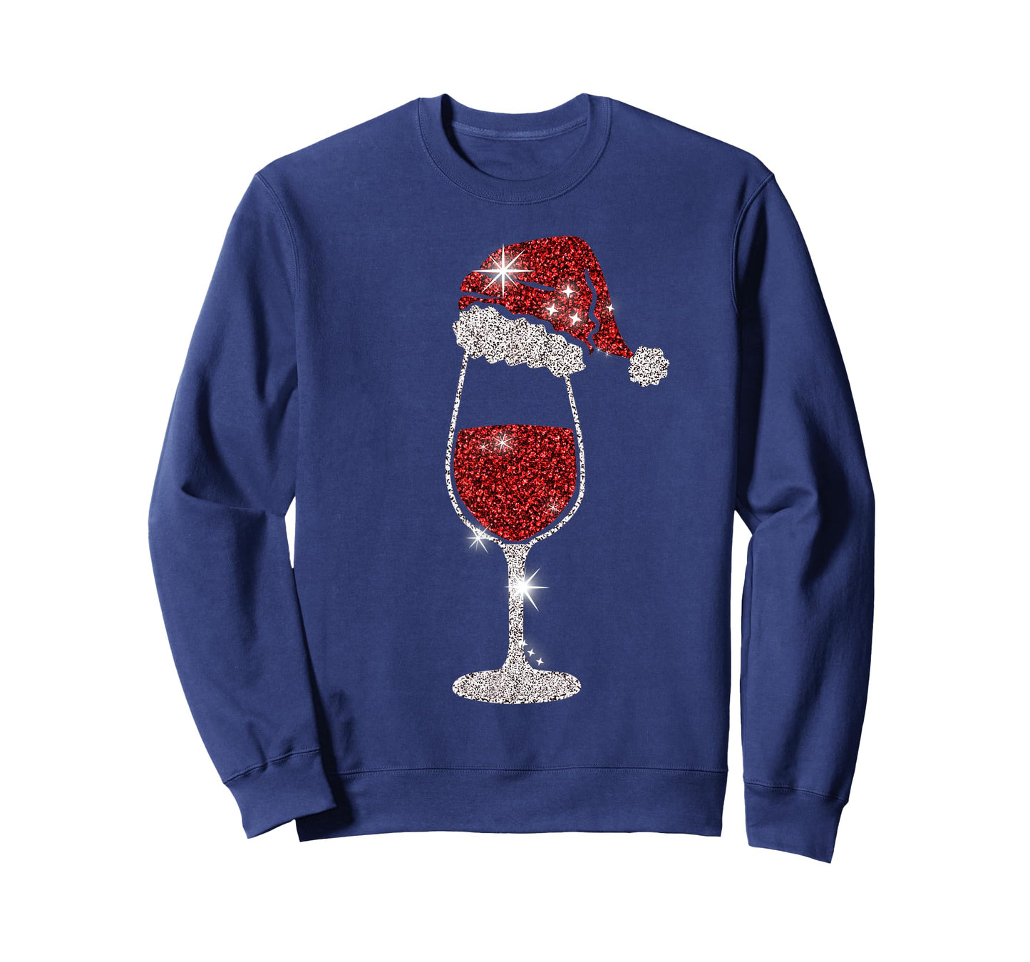 Glass Red Wine Santas Hat Xmas Clothes PJs Outfit Christmas T-Shirt