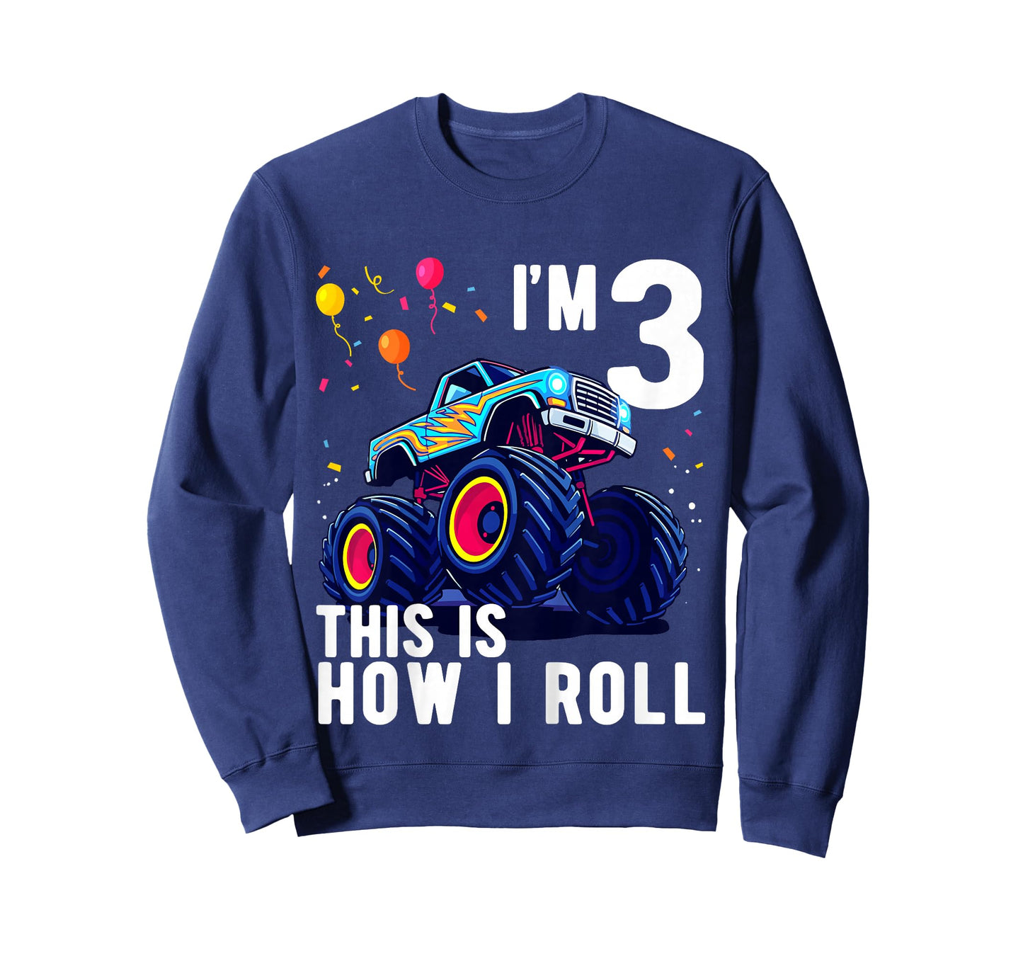 Kids Birthday Monster Truck 3 Year Old Boy 3rd Birthday Party T-Shirt