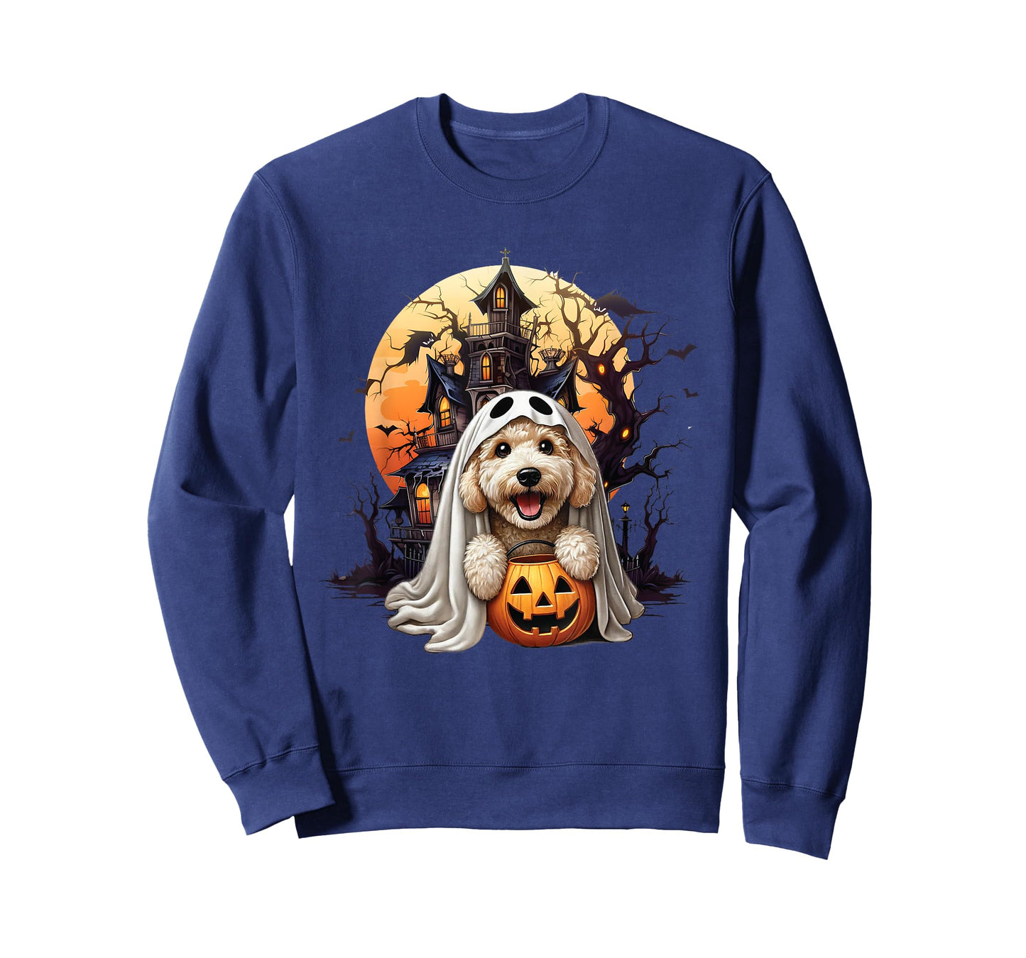 Playful Halloween Doodle Dog Ghost Design Fun for Dog Love T-Shirt