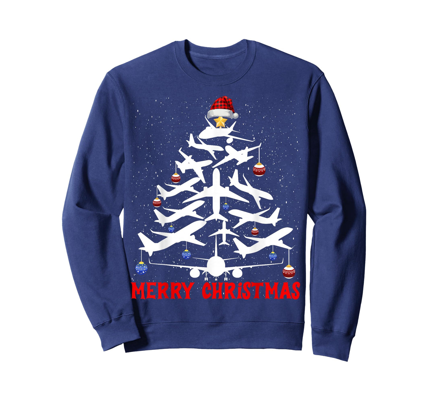 Christmas Tree Airplanes Pilots Merry Christmas Men Boys T-Shirt