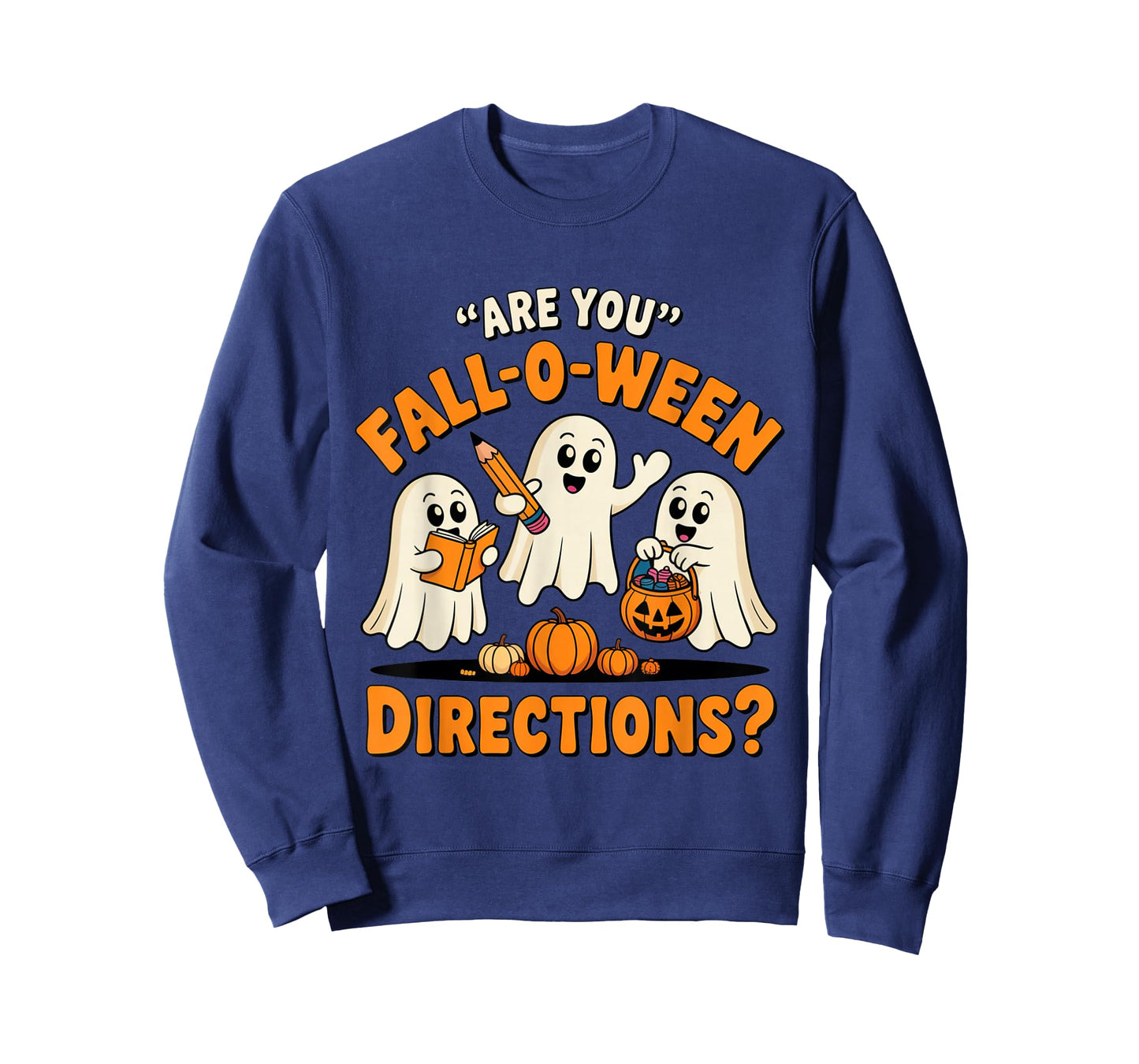 Retro are You Fall O Ween Directions Teacher Halloween Ghost T-Shirt