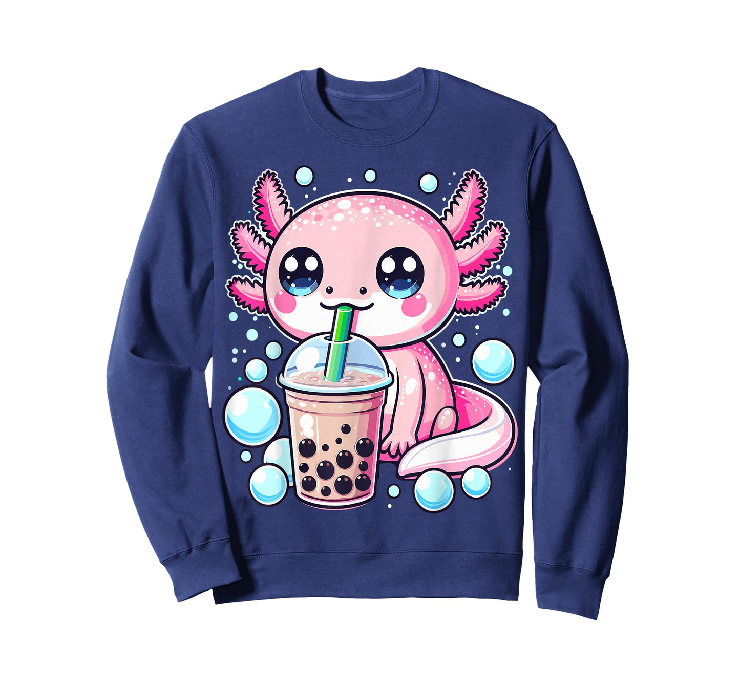 Axolotls Bubble Boba Tea Anime Cute Kawaii Axolotl T-Shirt