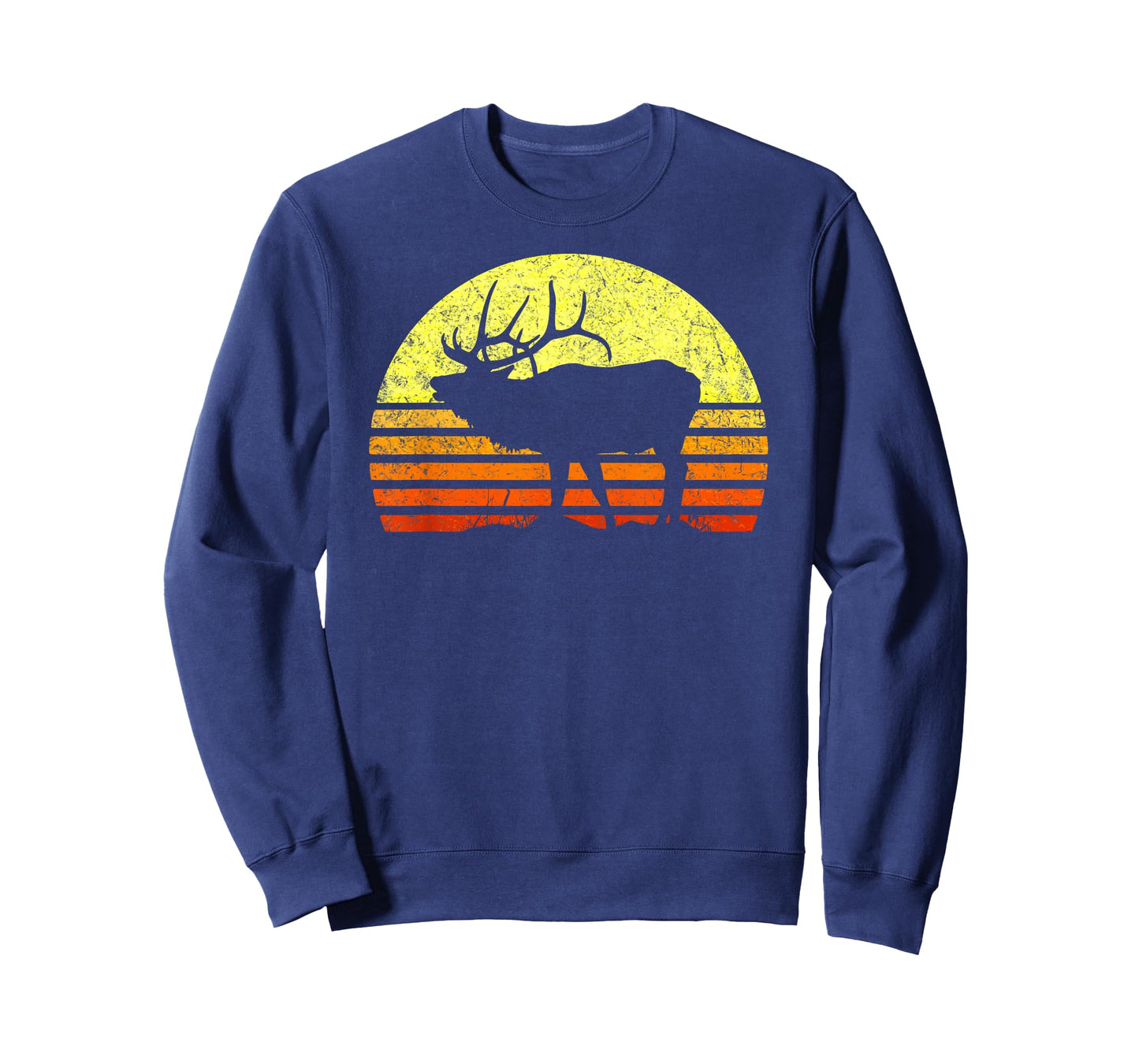 American Elk Hunter Dad Vintage Retro Sun Bow Hunting Gift T-Shirt