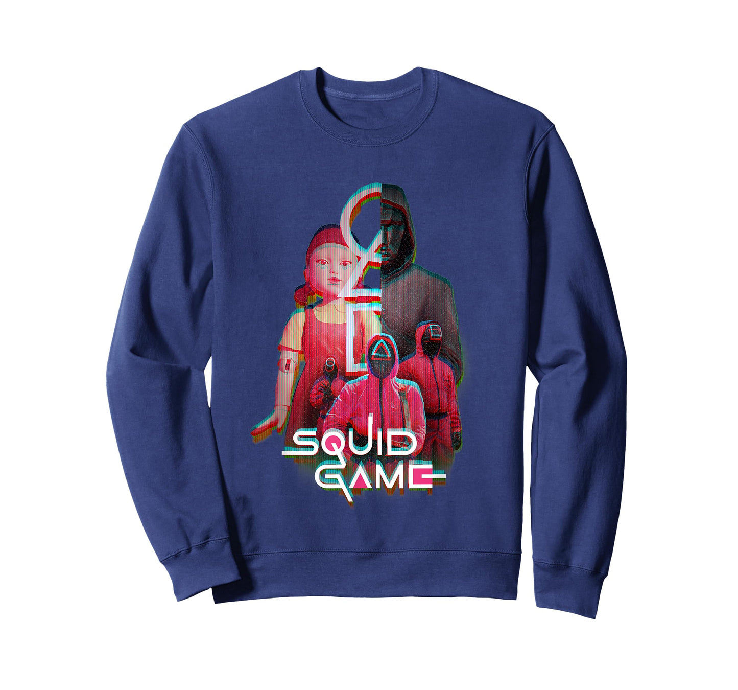 Squid Game 2 Front Man Split Face Glitch Logo T-Shirt