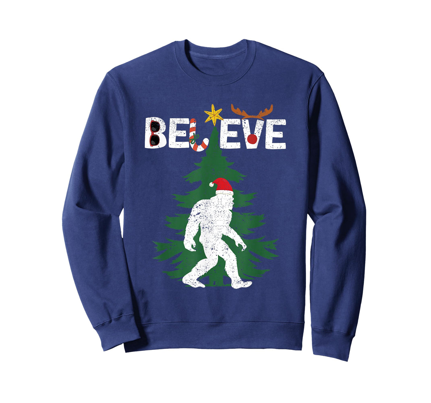 Believe Bigfoot Sasquatch Yeti Santa Hat Christmas Pajamas T-Shirt