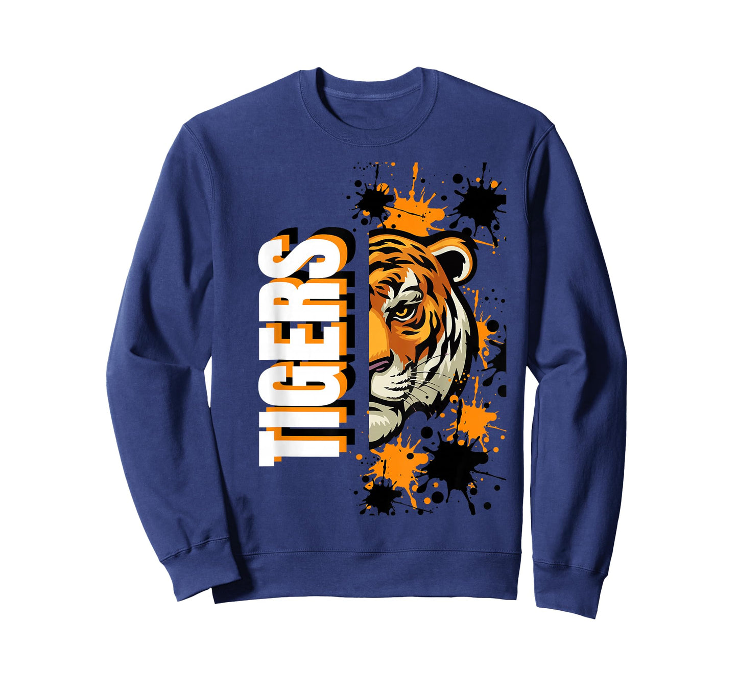 Tigers School Spirit Tiger Mascot Orange Black T-Shirt