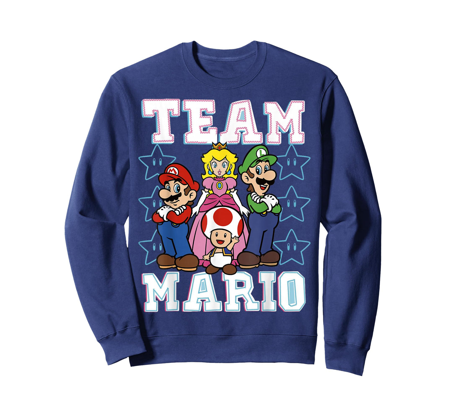 Super Mario Team Mario Group Shot Star Background Poster T-Shirt