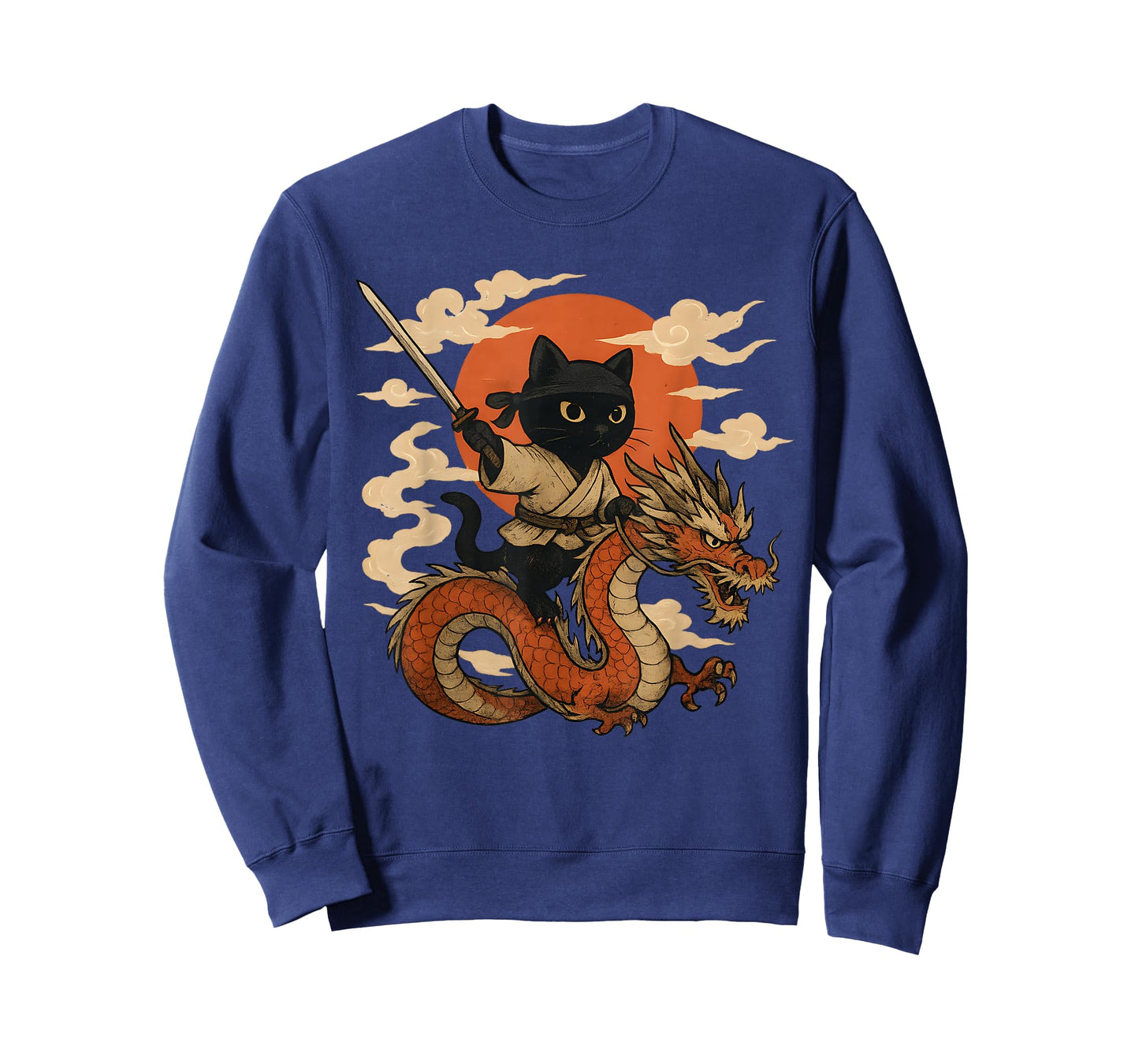 Vintage Japanese Samurai Cat Ninja dragon Kawaii anime lover T-Shirt