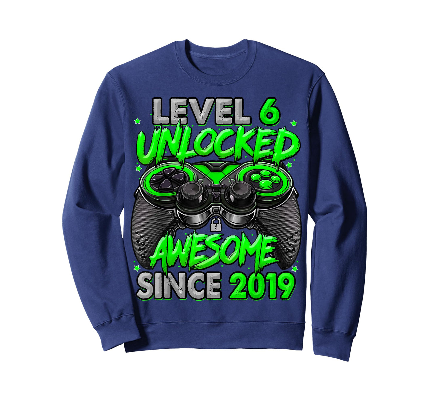 Level 6 Unlocked Awesome Since 2019 6th Birthday Gaming T-Shirt